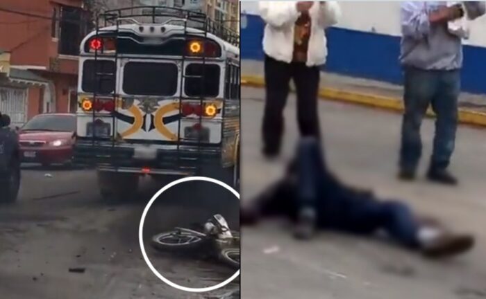 Graban como piloto de bus “aplasta” la moto de quien atropelló para huir 