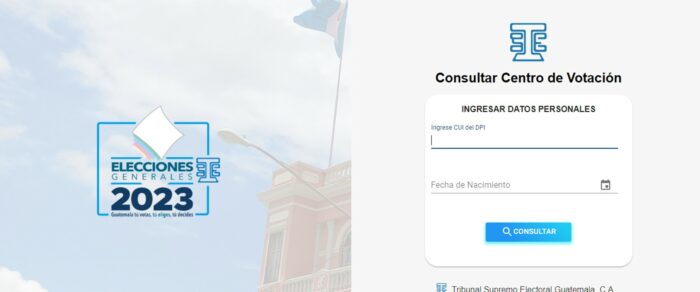 Página para consultar el Centro de Votación en Guatemala 2023