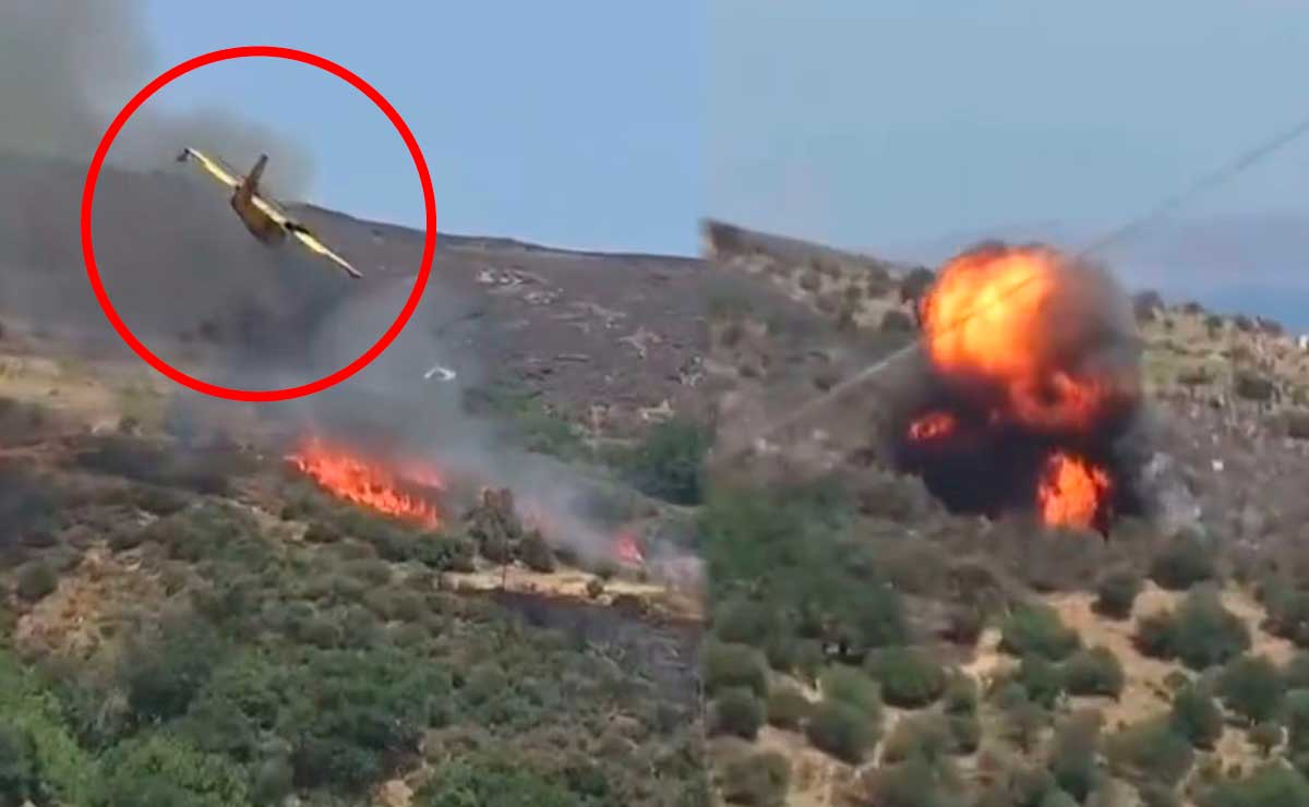 Avión contra incendios se estrelló en Grecia