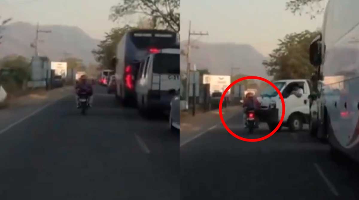 Motorista choca contra un vehículo al viajar contra la vía (VIDEO)