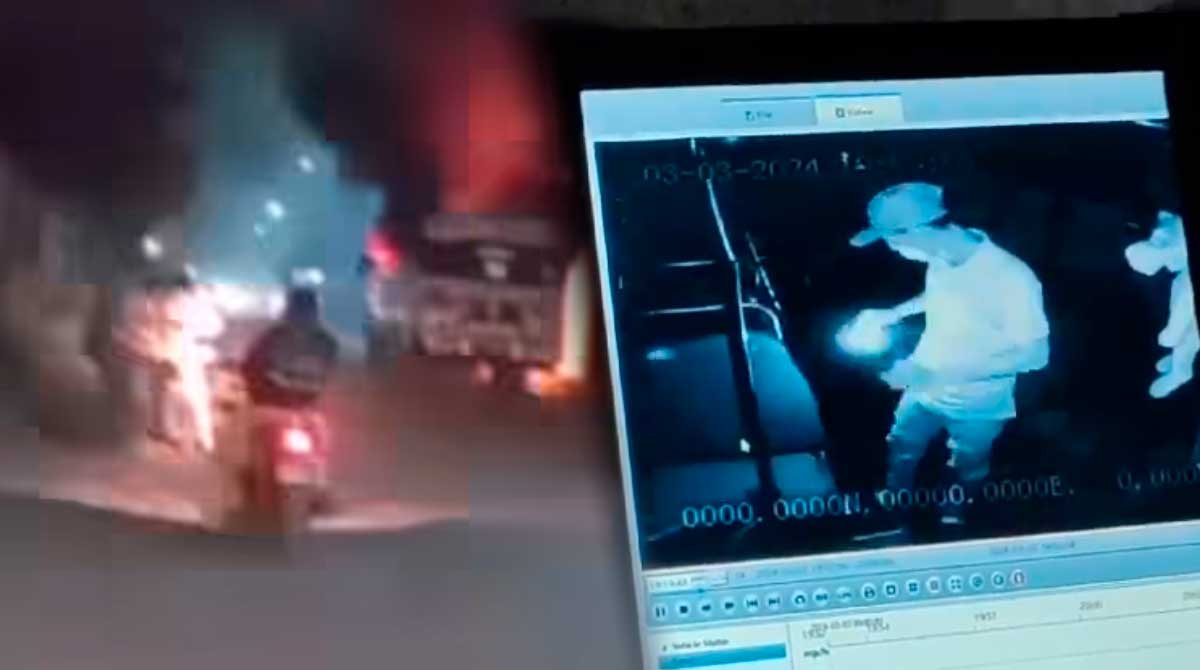 Revelan video del momento en el que incendiaron un bus extraurbano
